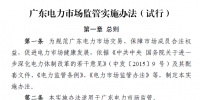 廣東電力市場監(jiān)管實施<font color=