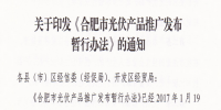 關(guān)于印發(fā)《合肥市光伏產(chǎn)品推廣發(fā)布暫行辦法》的通知