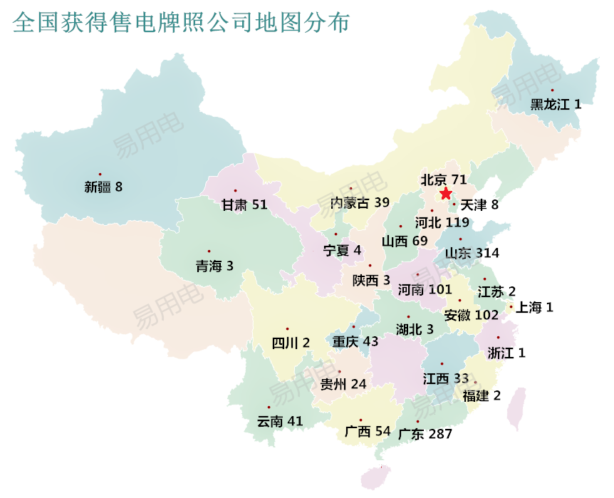 全國(guó)售電公司地區(qū)分布(實(shí)時(shí)更新)