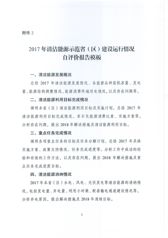 國(guó)家能源局發(fā)布建立清潔能源示范省(區(qū))監(jiān)測(cè)評(píng)價(jià)體系(試行)的通知
