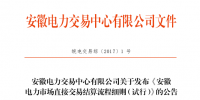 安徽電力市場直接交易結(jié)算流程細則(試行)發(fā)布