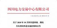 公告 | 關(guān)于2018年10月四川送河南、湖北月內(nèi)省間外送交易結(jié)果的公告