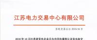 2018年10月江蘇省發(fā)電企業(yè)月內(nèi)合同電量轉讓及發(fā)電權交易結果公示