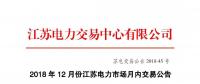 2018年12月份江蘇電力市場月內(nèi)交易公告
